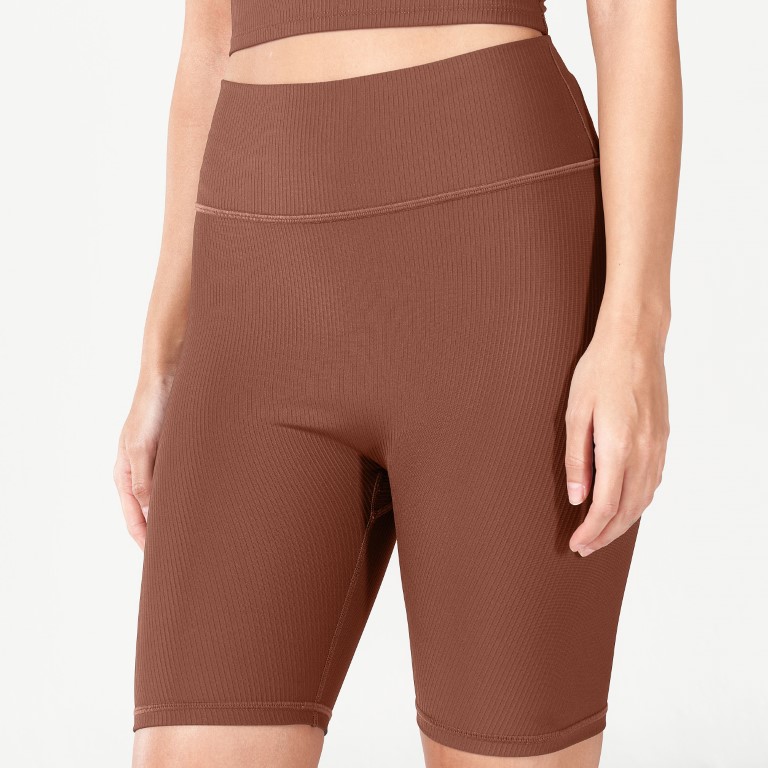 Code Ribbed Biker Shorts - Aztec